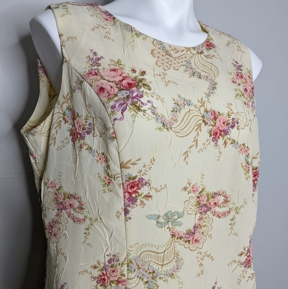 ✨3/$15 Vintage R&K Originals crinkle fabric floral maxi dress 12 - Picture 4 of 8